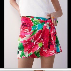 Zara linen blend floral skort